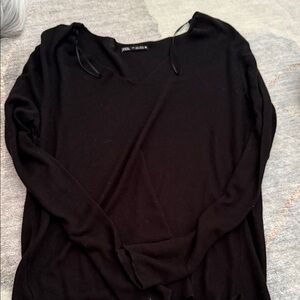 Zara Black Long Sleeve Top